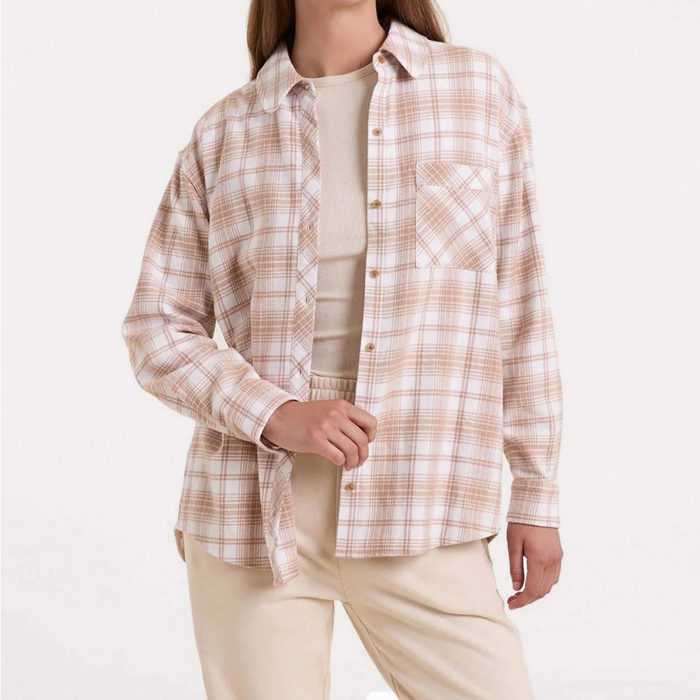 Nuuds White/Sand Boyfriend Flannel